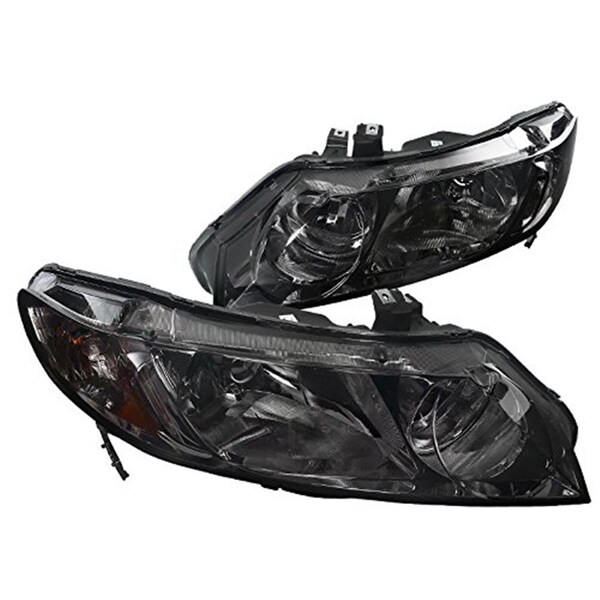 Overtime Headlights for 2006-2011 Honda Civic 4 Door - Smoke OV2654365 - main